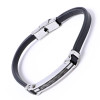 316L Stainless Steel and Genuine Leather Men's Bracelet - White 316L Stainless Steel and Genuine Leather Men's Bracelet - White