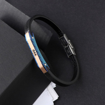 316L Anti Alerjik Ve Hakiki Deri Çelik Bileklik