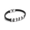 316L Stainless Steel and White Genuine Leather Men's Bracelet 316L Stainless Steel and White Genuine Leather Men's Bracelet