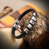 316L Stainless Steel and White Genuine Leather Men's Bracelet 316L Stainless Steel and White Genuine Leather Men's Bracelet