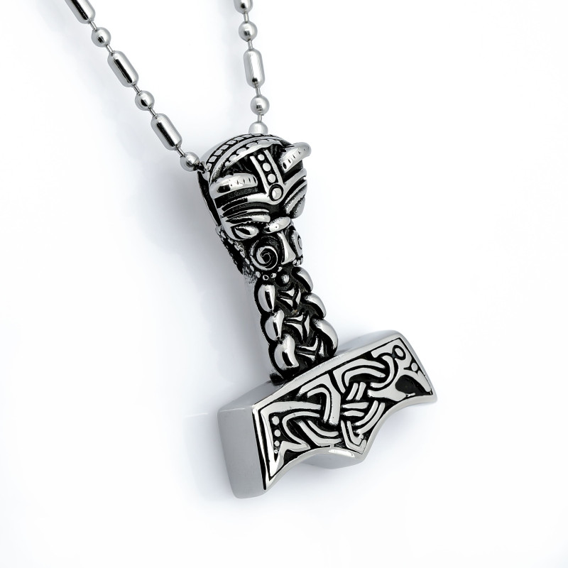 Antik Mjolnir Çelik Kolye Ucu