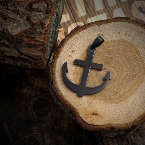 Anchor Sailor Figure Steel Necklace Pendant Anchor Sailor Figure Steel Necklace Pendant