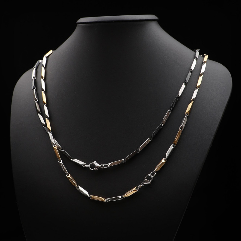 316L Stainless Steel Men's Necklace - Gold Tone 316L Stainless Steel Men's Necklace - Gold Tone