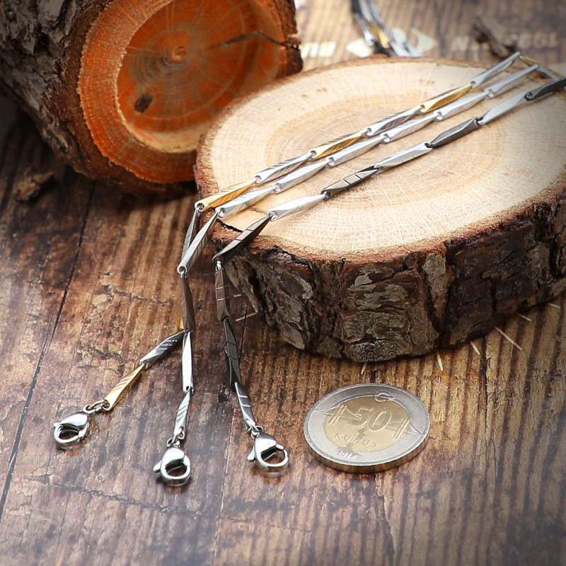 316L Stainless Steel Men's Necklace - Gold Tone 316L Stainless Steel Men's Necklace - Gold Tone