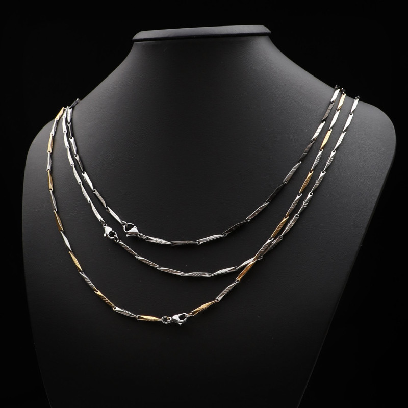 316L Stainless Steel Men's Necklace - Gold Tone 316L Stainless Steel Men's Necklace - Gold Tone