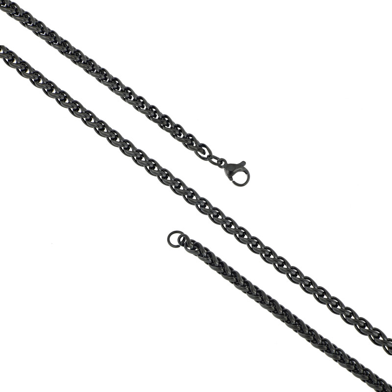 Çelik Kolye İç İçe Sarmal 4x4mm Çelik Kolye İç İçe Sarmal 4x4mm