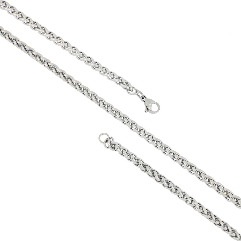 Çelik Kolye İç İçe Sarmal 4x4mm Çelik Kolye İç İçe Sarmal 4x4mm