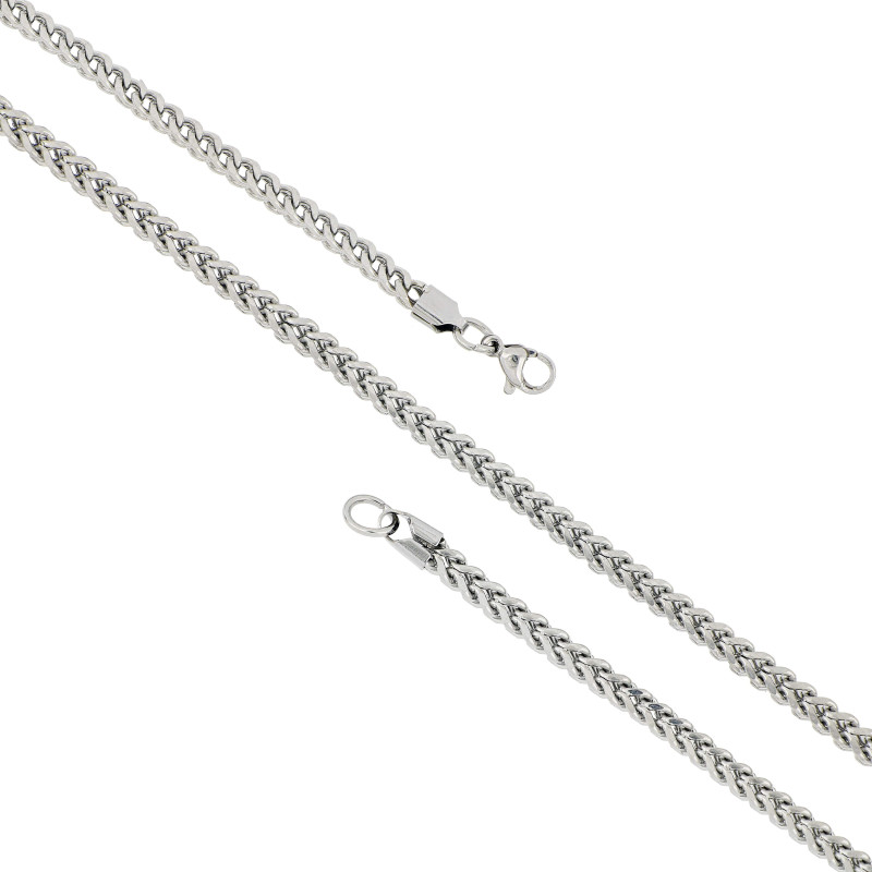 Çelik Kolye Kare Pres Burma 3x3mm Çelik Kolye Kare Pres Burma 3x3mm