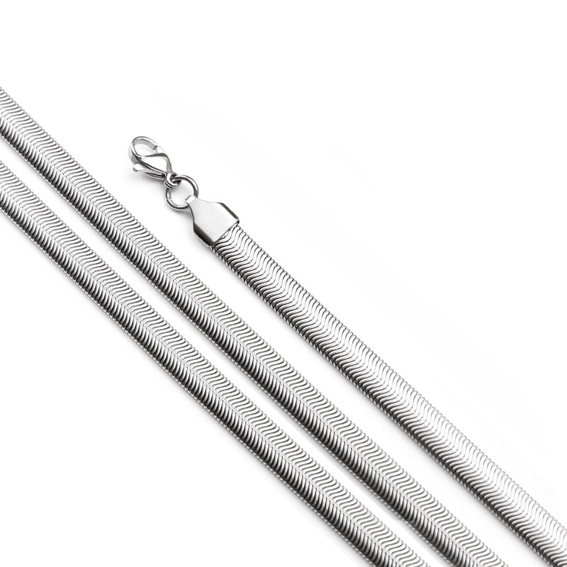 Çelik Kolye Yassı İtalyan Zincir 3x5mm Çelik Kolye Yassı İtalyan Zincir 3x5mm
