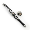 Double-Headed Eagle Enameled Leather Bracelet and Ring Set - MT308 Double-Headed Eagle Enameled Leather Bracelet and Ring Set - MT308