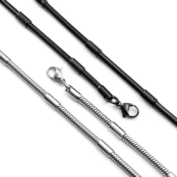 Braided Circular Ring Stainless Steel Necklace for Men