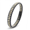 Dalmatian Jasper & Hematite Steel Braided Leather Bracelet