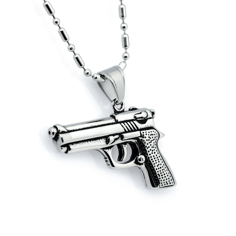 Desert Eagle Pistol Stainless Steel Necklace Pendant Desert Eagle Pistol Stainless Steel Necklace Pendant