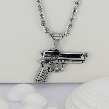Desert Eagle Pistol Stainless Steel Necklace Pendant