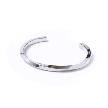 سوار رجالي ستانلس ستيل بتصميم ملفوف (Cuff) - موديل CF008