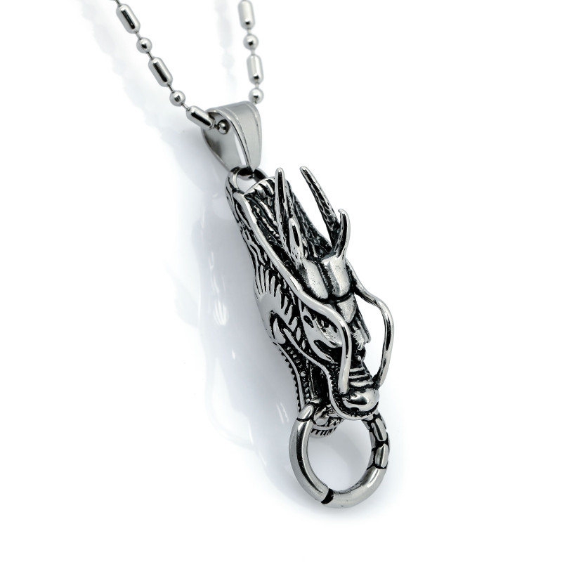 Dragon Head Stainless Steel Men's Necklace Pendant