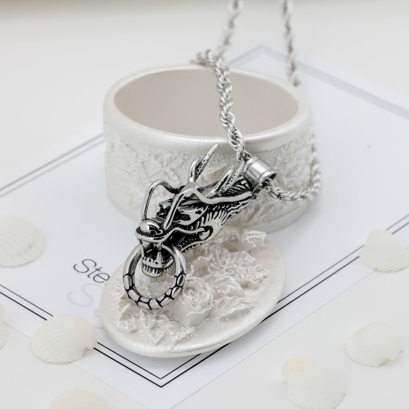 Dragon Head Stainless Steel Men's Necklace Pendant