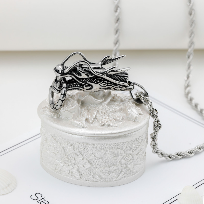 Dragon Head Stainless Steel Men's Necklace Pendant