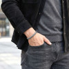 Diamond Cut Hematite and Steel Chain Men's Bracelet
