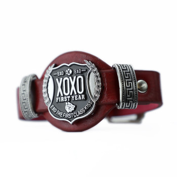 سوار جلد رجالي بتصميم أنمي كوري EXO XOXO - موديل 1P4D8