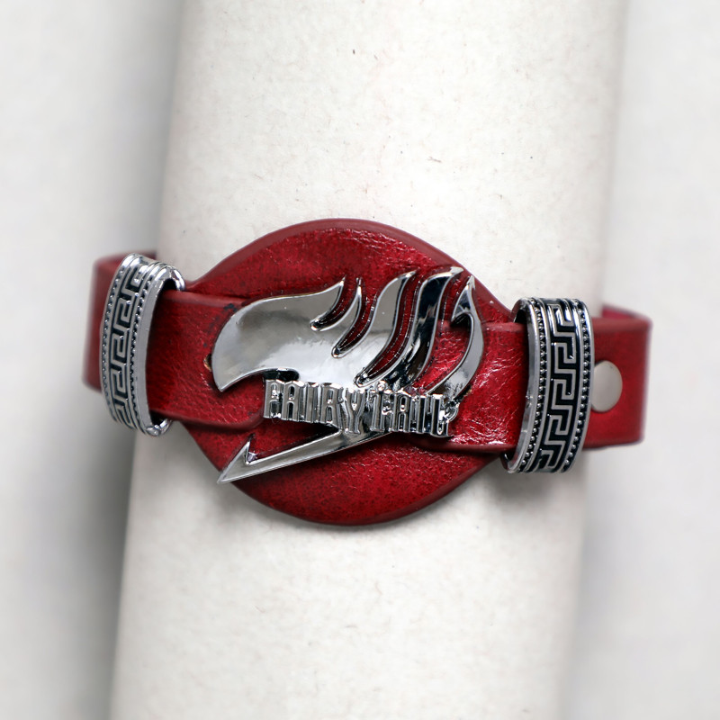 Fairy Tail Bordo ve Siyah Anime Deri Bileklik Fairy Tail Bordo ve Siyah Anime Deri Bileklik