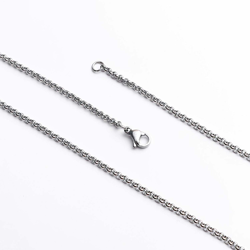 Forse Mini Size 1mm Stainless Steel Chain Necklace - White Forse Mini Size 1mm Stainless Steel Chain Necklace - White