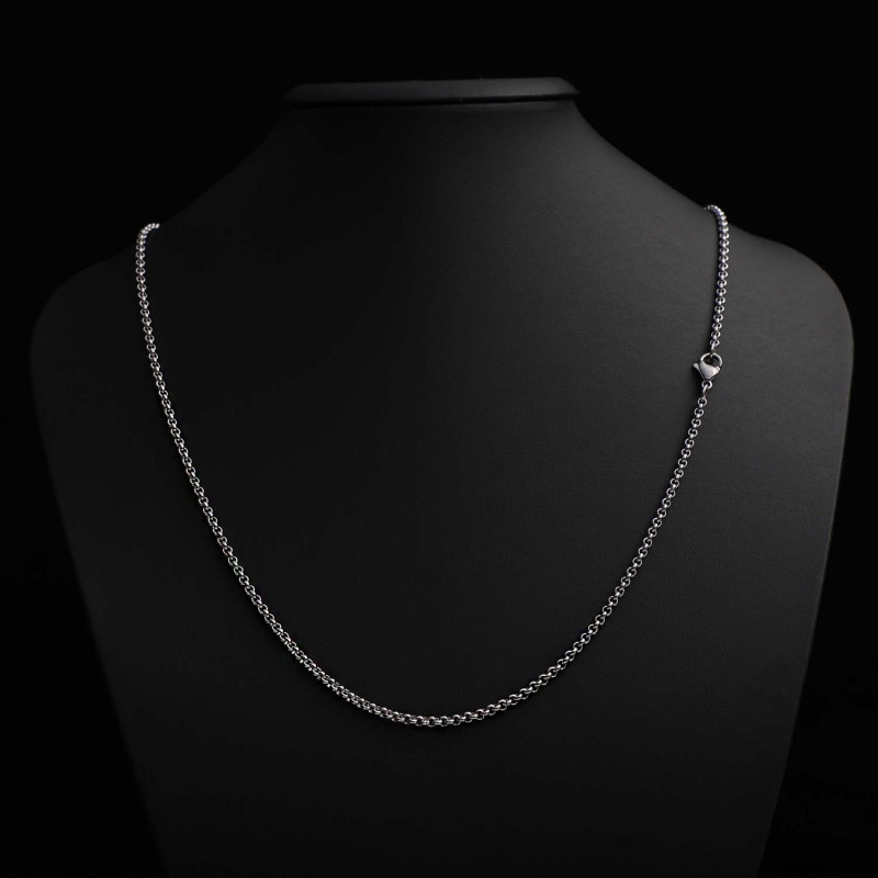 Forse Mini Size 1mm Stainless Steel Chain Necklace - White Forse Mini Size 1mm Stainless Steel Chain Necklace - White