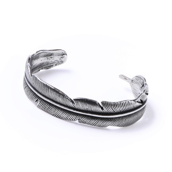 سوار رجالي ستيل بتصميم ريشة - Gets Cuff