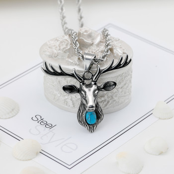 Deer Stainless Steel Pendant for Men - KUT072 Deer Stainless Steel Pendant for Men - KUT072