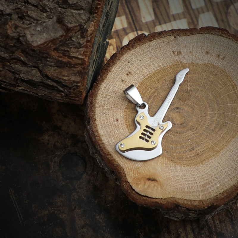Gitar Modelli Çelik Kolye Ucu