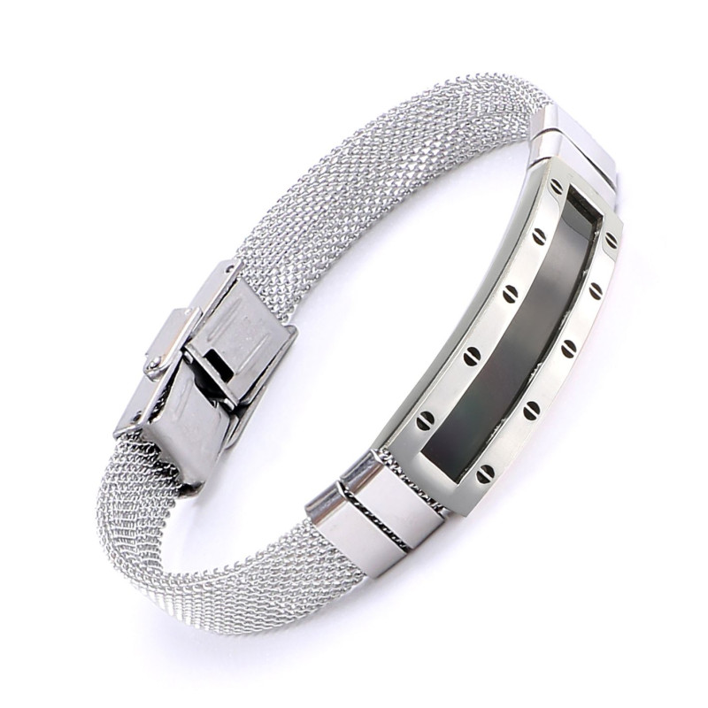 Hasır Kordonlu Çelik Bileklik