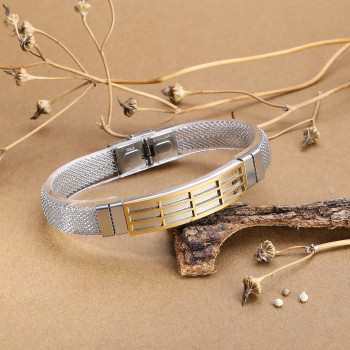 سوار رجالي من الفولاذ بتصميم حصير (Mesh) - ألوان متعددة سوار رجالي من الفولاذ بتصميم حصير (Mesh) - ألوان متعددة
