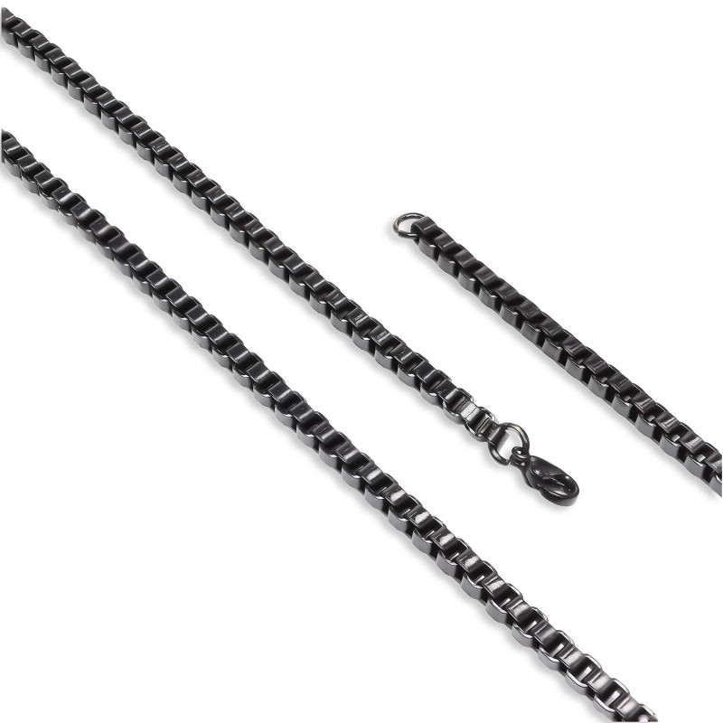 Kare Arnavut Çelik Kolye 4mm