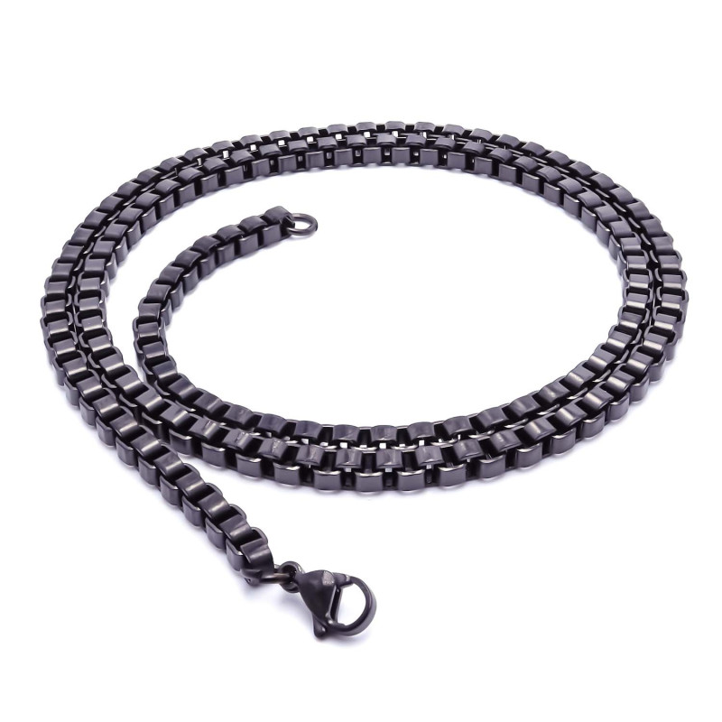 Kare Arnavut Çelik Kolye 4mm