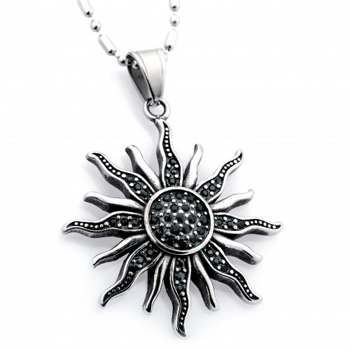 Maya Güneşi Çelik Kolye Ucu