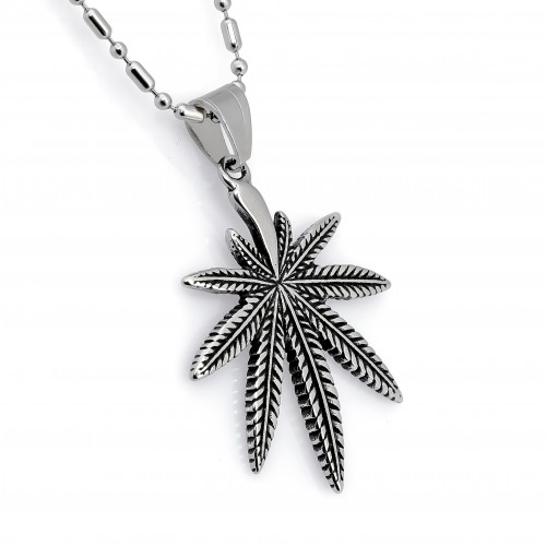 Marijuana Yaprağı Çelik Kolye Ucu