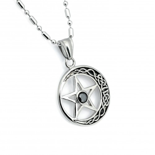 Ay Yıldız Çelik Kolye Ucu