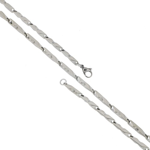 Çelik Kolye Burgu Damla Orta