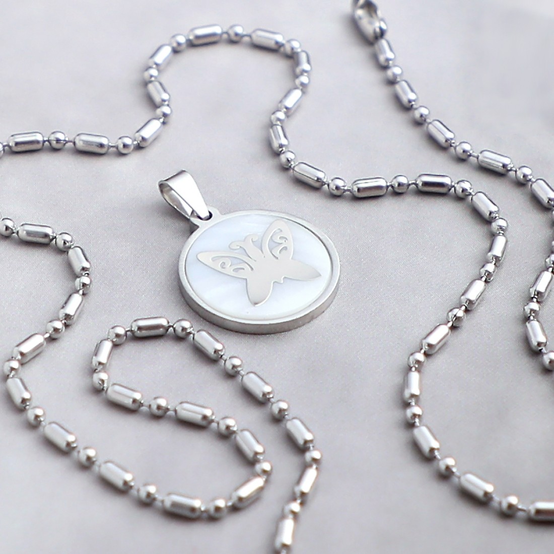 Kelebek Modeli Çelik Kolye Ucu