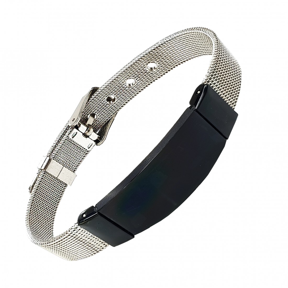 İsim Yazılabilen 316L Ayar Erkek Hasır Çelik Kordonlu Bileklik