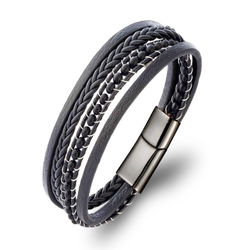 Faset Kırmızı Akik Doğaltaş Ve Deri Bileklik