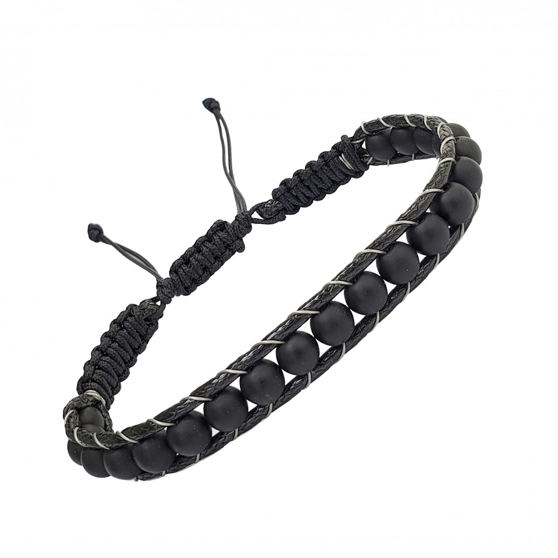 Mat Oniks Doğaltaş Makrome Bileklik