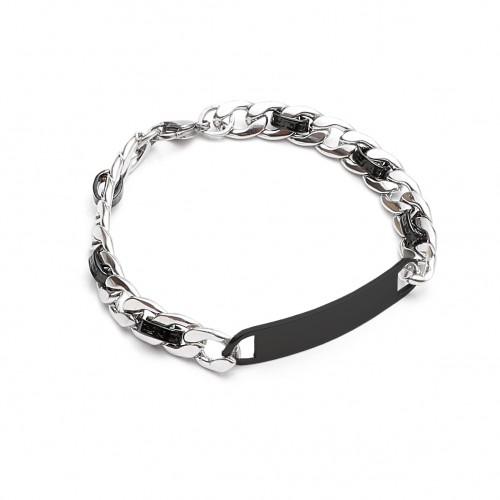 İsim Yazılabilen Yassı Çelik Zincir Bileklik