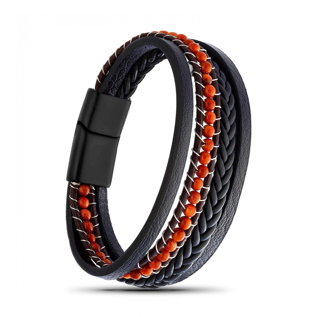 Yıldız Taşı Doğaltaş Ve Deri Bileklik