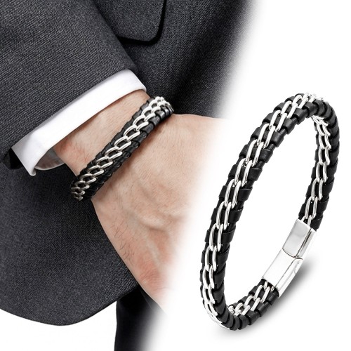 İsim Yazılabilen Geniş Çelik Zincir Bileklik