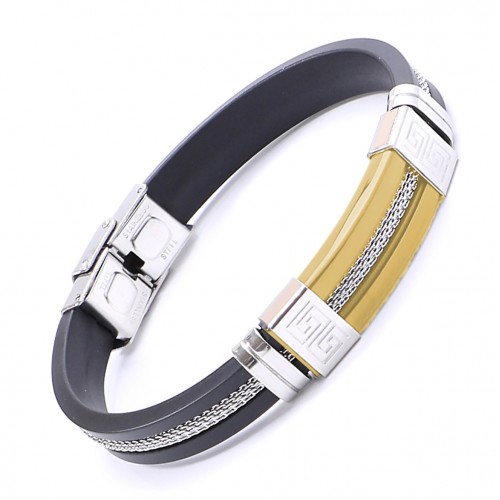 Kauçuk Ortası Hasır Çelik Bileklik