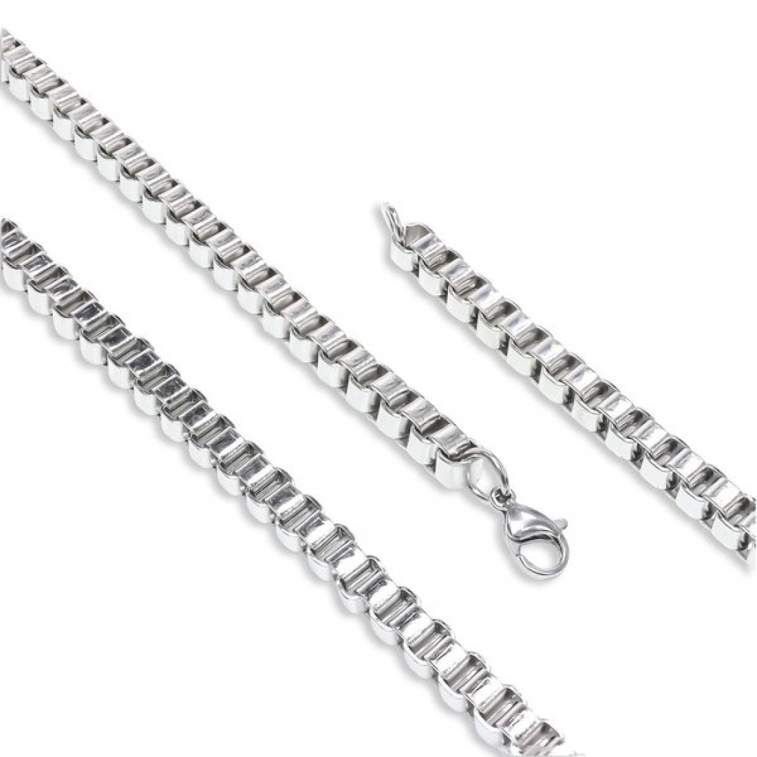 Kare Arnavut Çelik Kolye 6Mm