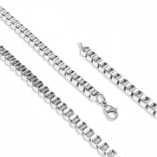 Kare Arnavut Çelik Kolye 6mm