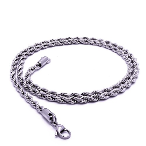 Sarmal Halat Çelik Kolye 4mm