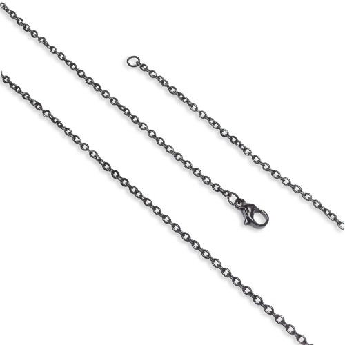 Minik Boy Siyah Çelik Zincir Kolye 0.5mm